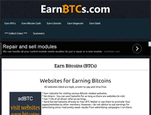Tablet Screenshot of earnbtcs.com